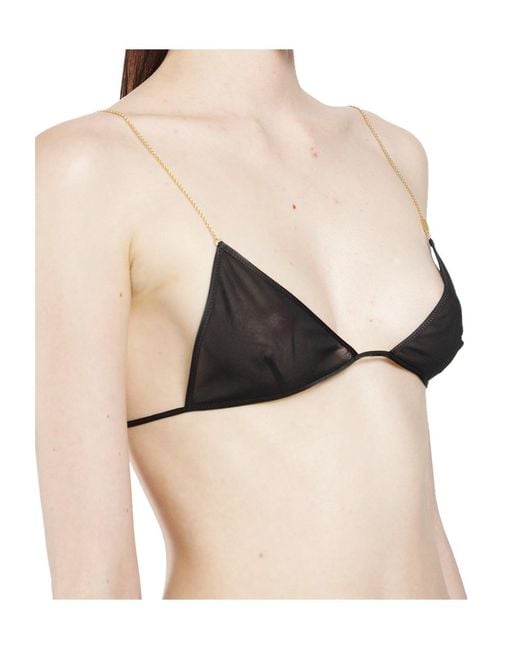 Saint Laurent Black Sheer Bra