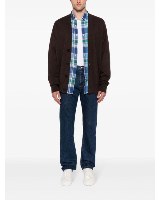 A.P.C. Blue High-Rise Straight-Leg Jeans for men