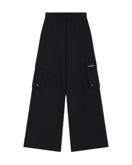 we11done Black Cargo Trousers