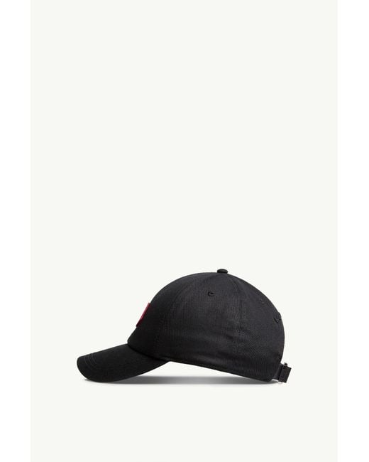 Moncler Black Cotton Gabardine Baseball Cap for men