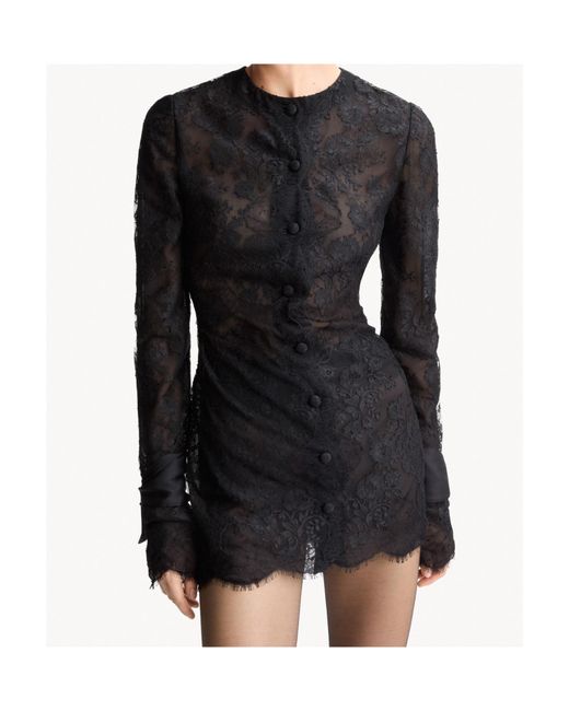 Saint Laurent Black Long Sleeve Dress