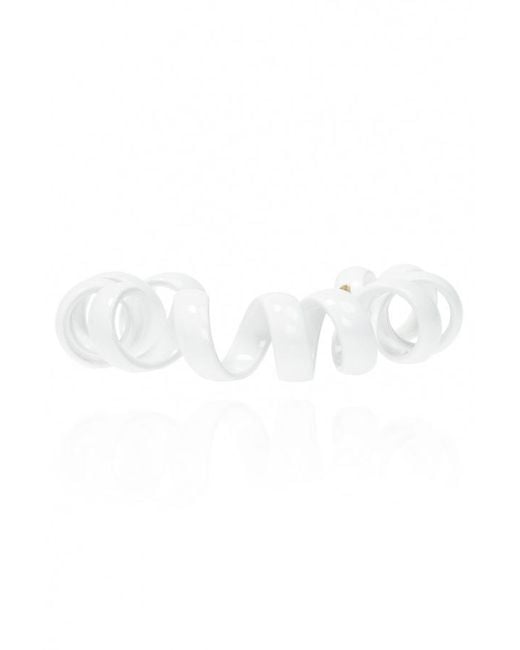 Bottega Veneta White Coiled Open-Cuff Bracelet