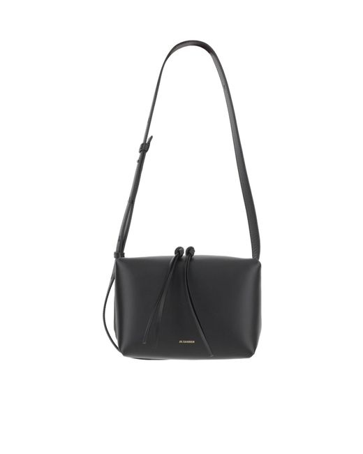 Jil Sander Black Double Zipped Shoulder Bag