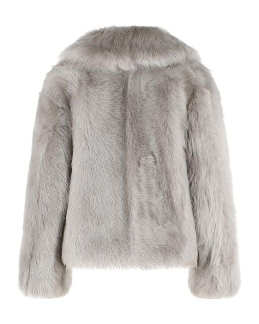 Salvatore Santoro Gray Long-Sleeve Fur Jacket