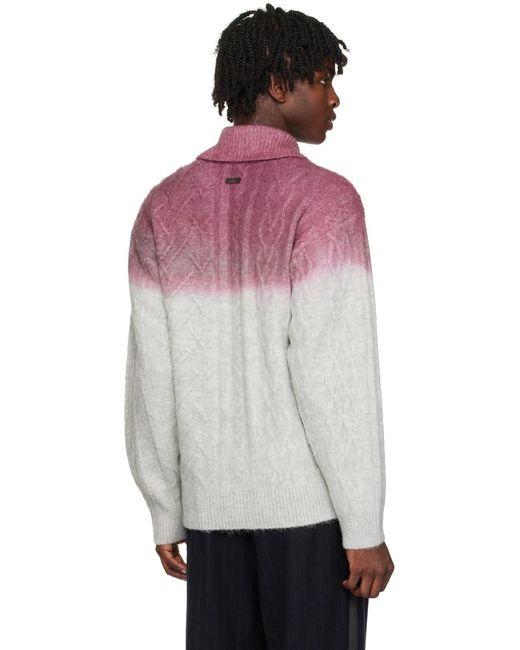 Adererror Gray Gradient Knitted Sweater for men