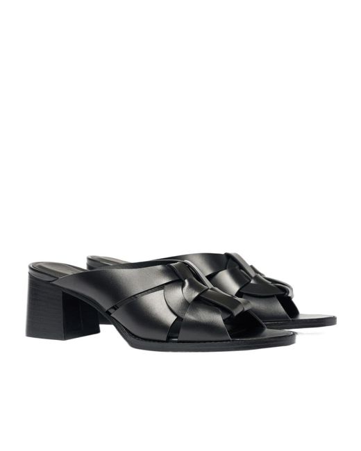Scarosso Black Round-Toe High-Heeled Sandals