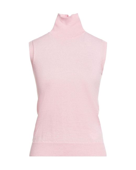 Sportmax Pink Lightweight Sleeveless Turtleneck Top