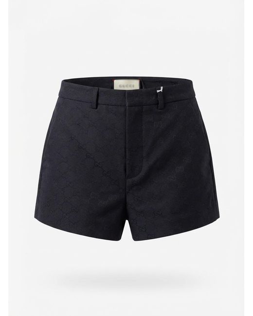 Gucci Blue Gg Gabardine Shorts