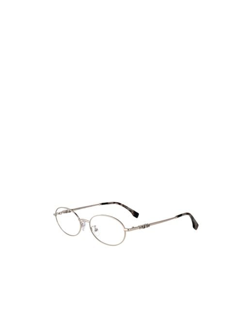 Fendi White Eyewear Oval Frame Glasses