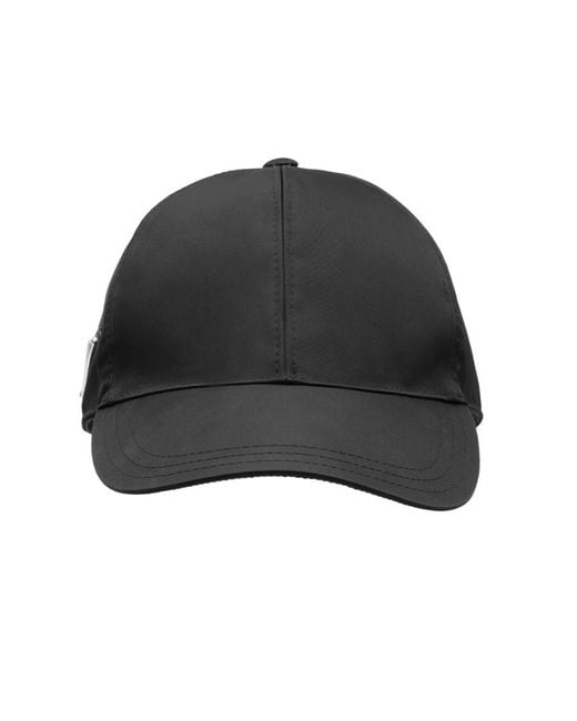 Prada Black Logo Plaque Curved-Peak Baseball Hat