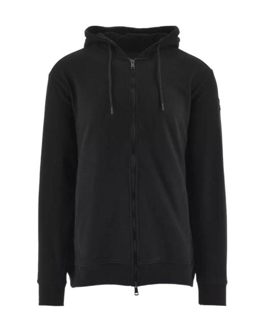 Paul & Shark Black Zip-Up Organic Cotton Hoodie for men