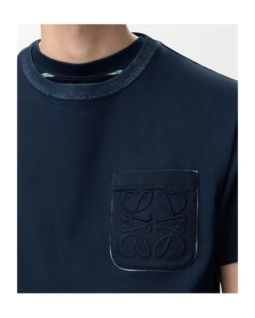 Loewe Blue Cotton Blend T-Shirt for men