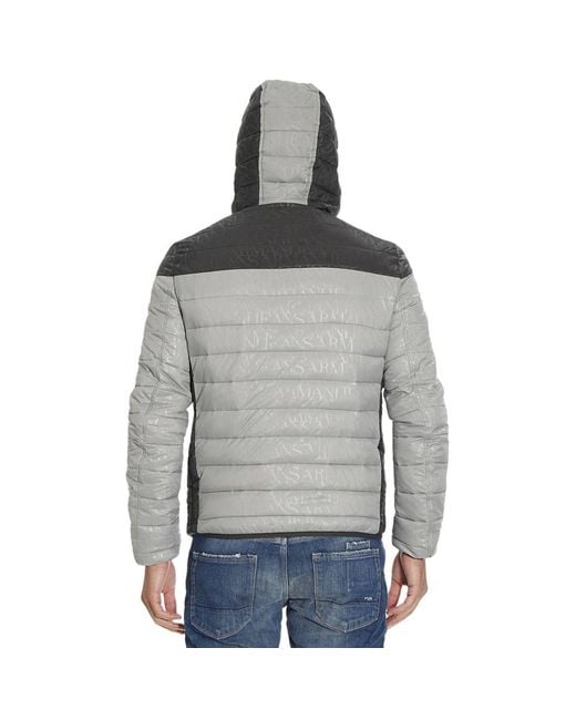 Armani Jeans Gray Double-Sided Casual Jacket With Hat for men