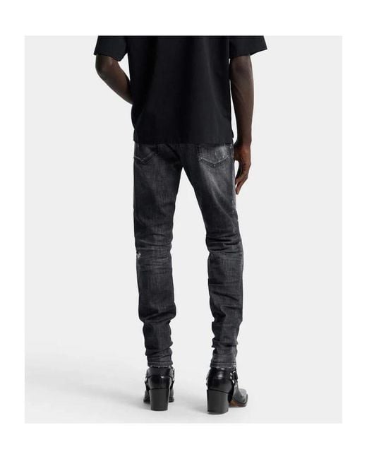 DSquared² Gray Distressed Skinny Jeans for men