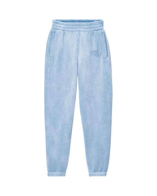 T By Alexander Wang Blue Alexander Wang Essential Terry Ribbed Hem Joggers