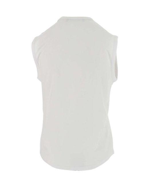 Raf Simons White Grimcrawler-Print Sleeveless Top