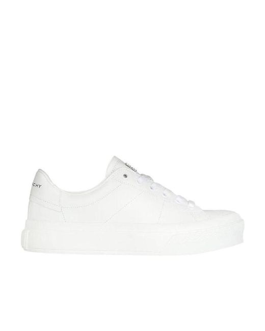 Givenchy White 4G Logo Lace-Up Sneakers