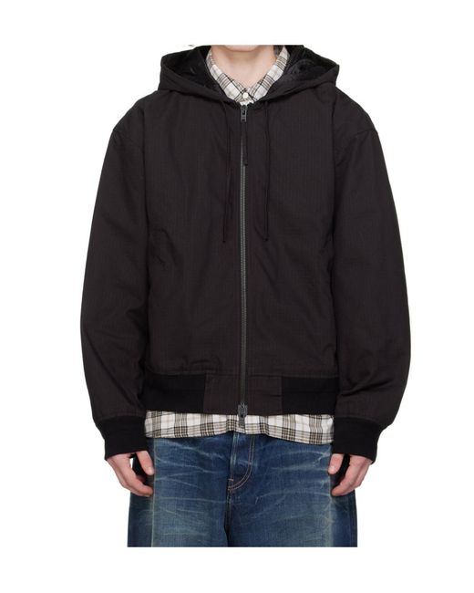 Acne Black Zippered Casual Jacket for men
