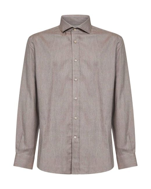 Brunello Cucinelli Gray Long-Sleeve Cardigan for men
