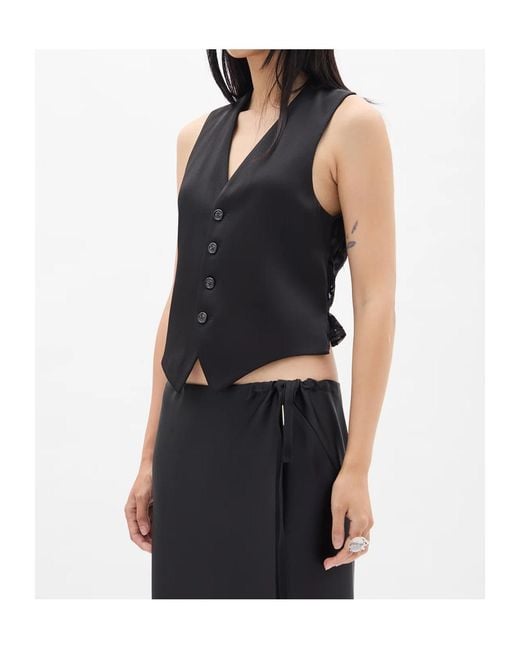 Ann Demeulemeester Black Tiuku V-Neck Tailored Waistcoat