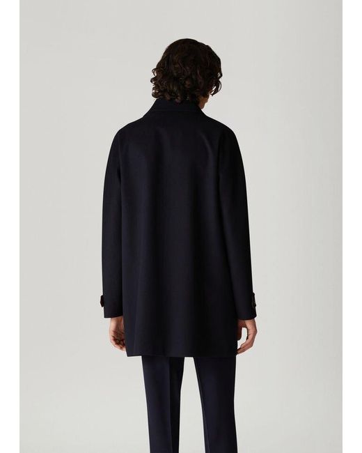 Loro Piana Blue Single-Breasted Coat for men