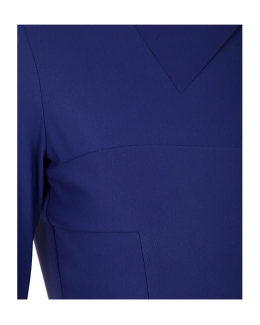La Petite Robe Di Chiara Boni Blue Asym Peplum Top