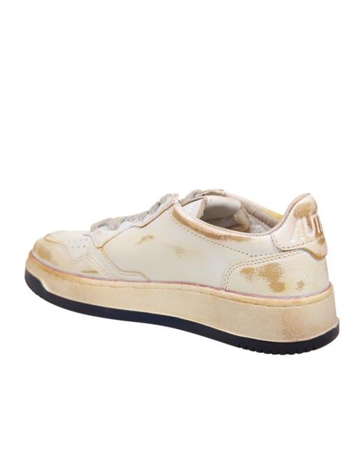 Autry White Super Vintage Lace-Up Sneakers