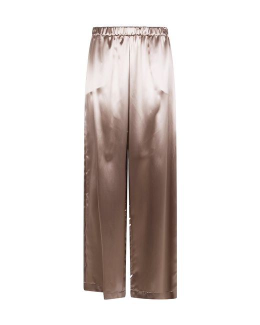 Fabiana Filippi Brown Satin Straight-Leg Pants