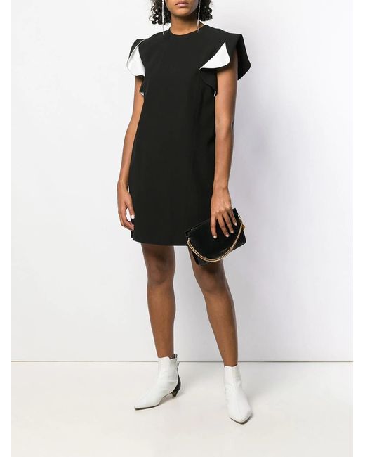 Givenchy Black Ruffle Sleeve Straight Fit Dress