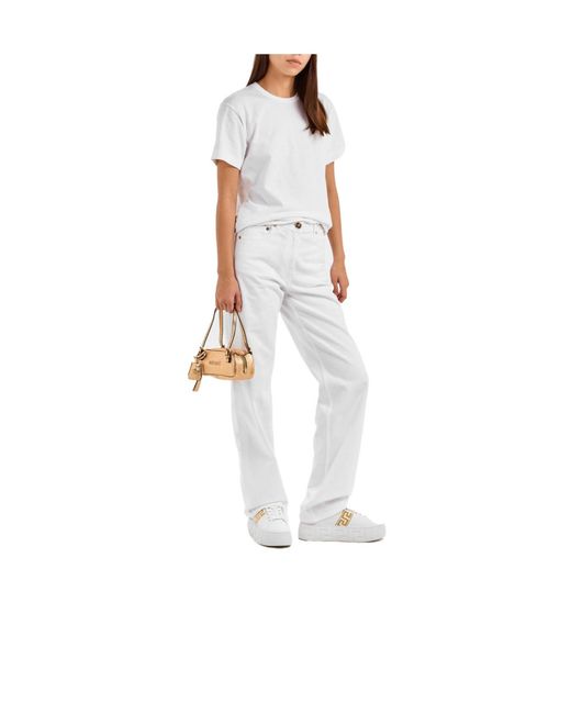 Versace White Solid Color Sneakers