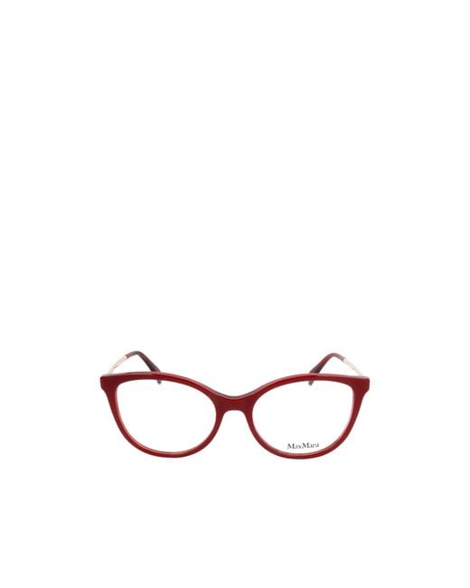 Max Mara White Rectangular Frame Glasses