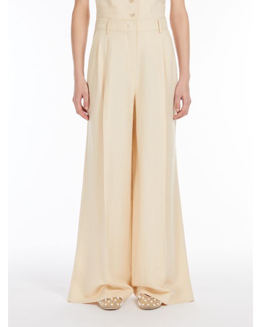 Weekend by Maxmara Natural Viscose And Linen Wide Trousers