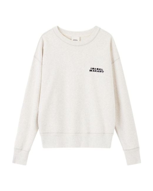 Isabel Marant White Logo Embroidered Crewneck Sweatshirt