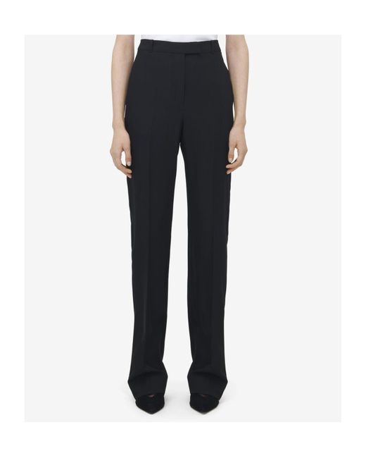 McQueen Black Belt-Looped Tailored Trousers