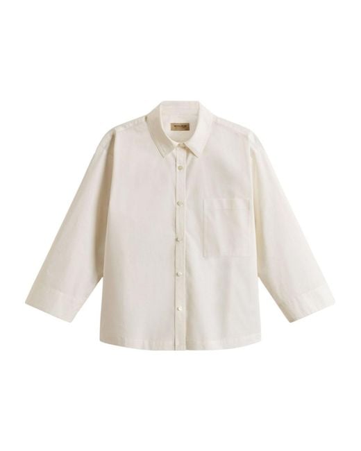 Woolrich White Long-Sleeved Poplin Shirt