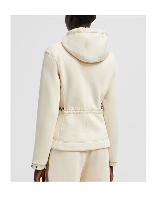 Moncler White Grenoble Logo Detailed Drawstring Hoodie