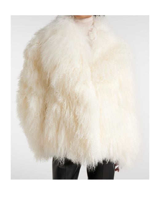 Nour Hammour White Mirja Shearling Jacket