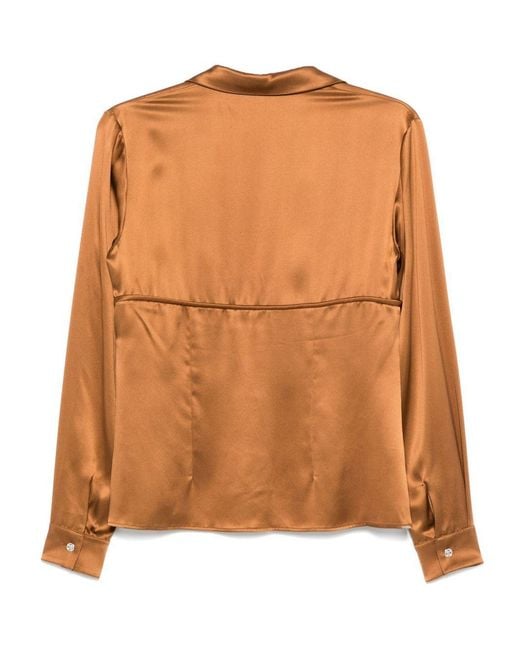 Versace Brown Tie-Front Blouse
