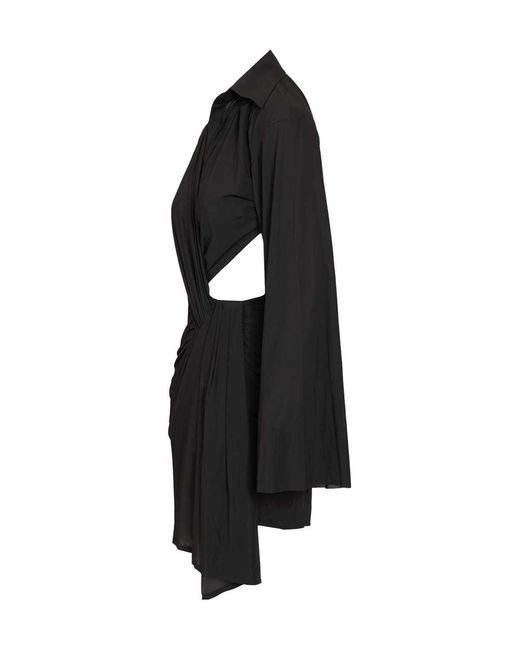 Amazuìn Black Ines Cut-Out Draped Dress