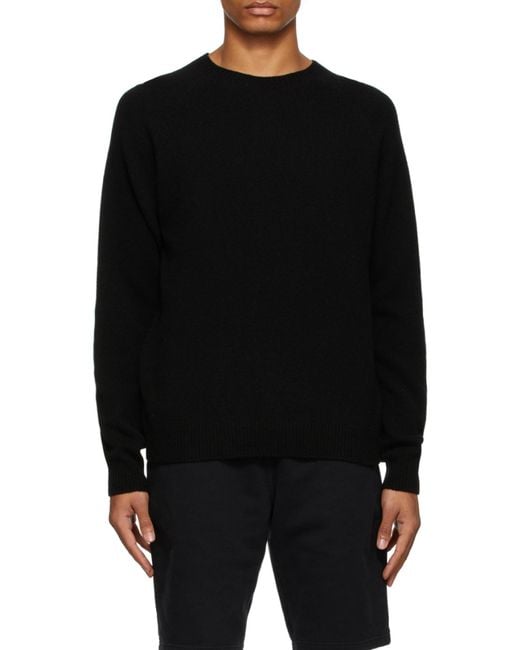 Sunspel Black Crew-Neck Sweater for men