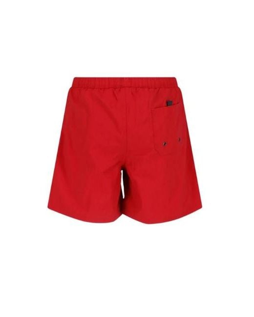 Aspesi Red Drawstring Swim Shorts for men