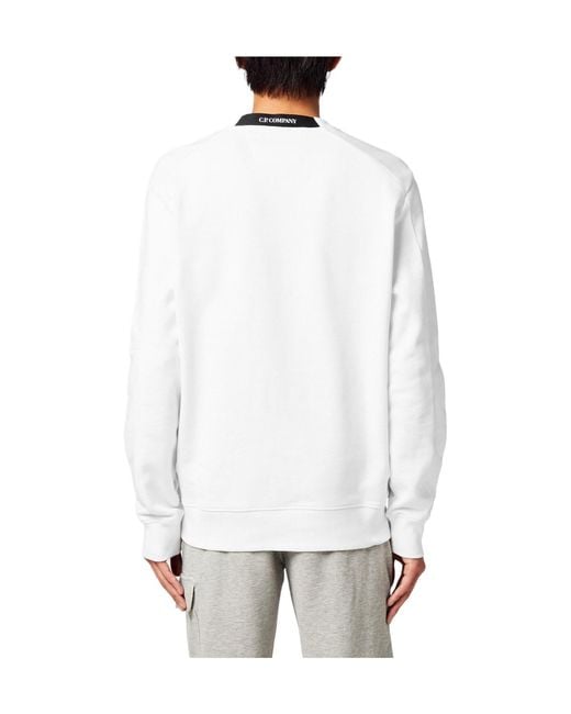 C P Company White Lens Crew-Neck Sweatshirt for men