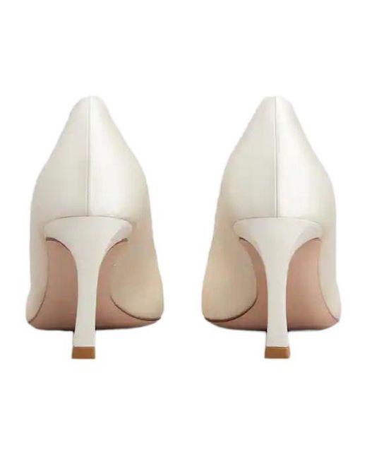 Roger Vivier White Trompette Satin Pumps