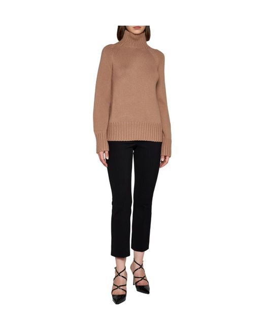 Max Mara Brown 'S Turtleneck Knitted Jumper
