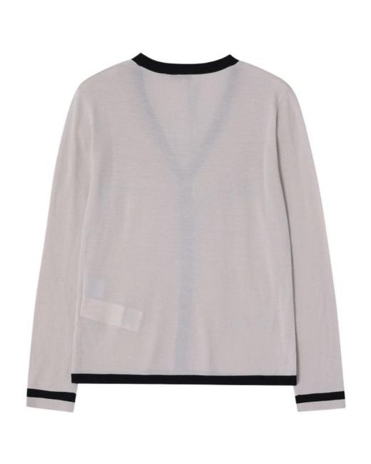 Max Mara White V-Neck Buttoned Cardigan