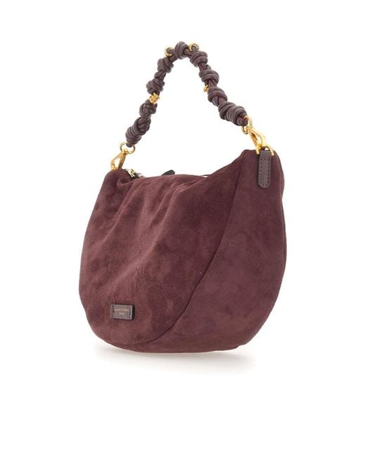 Gianni Chiarini Purple Cleo Braided Handle Shoulder Bag