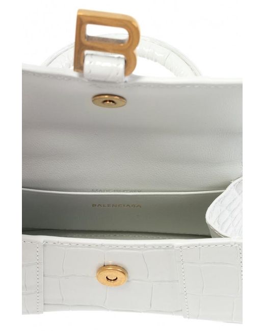Balenciaga White Hourglass Mini Bag