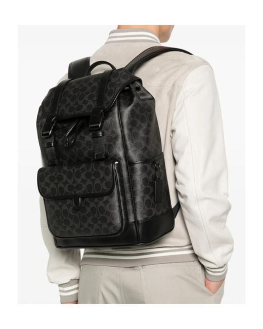 COACH Logo Backpack in Black for Men | Lyst