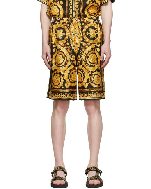 Versace Yellow Casual Shorts for men