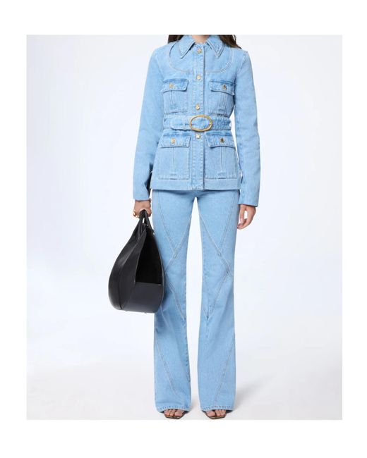 Nina Ricci Blue Saharianne Belted Jacket